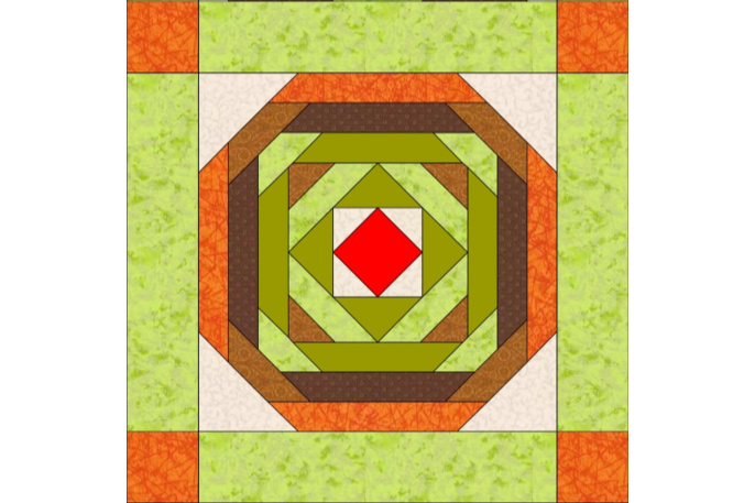 Técnica Log Cabin de patchwork – Bloque 5 Sampler Quilt de iniciación.