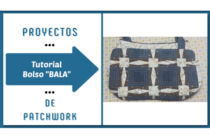 Bolso de patchwork reciclando Jeans «Bolso Bala»